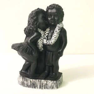 Vtg Frank Schirman Hula Girl Lei Boy Kehoni The Kiss Hawaii 6  Inch Tall Figure